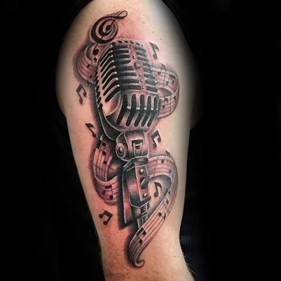 Unique Gramophone and Record Player Tattoo Ideas