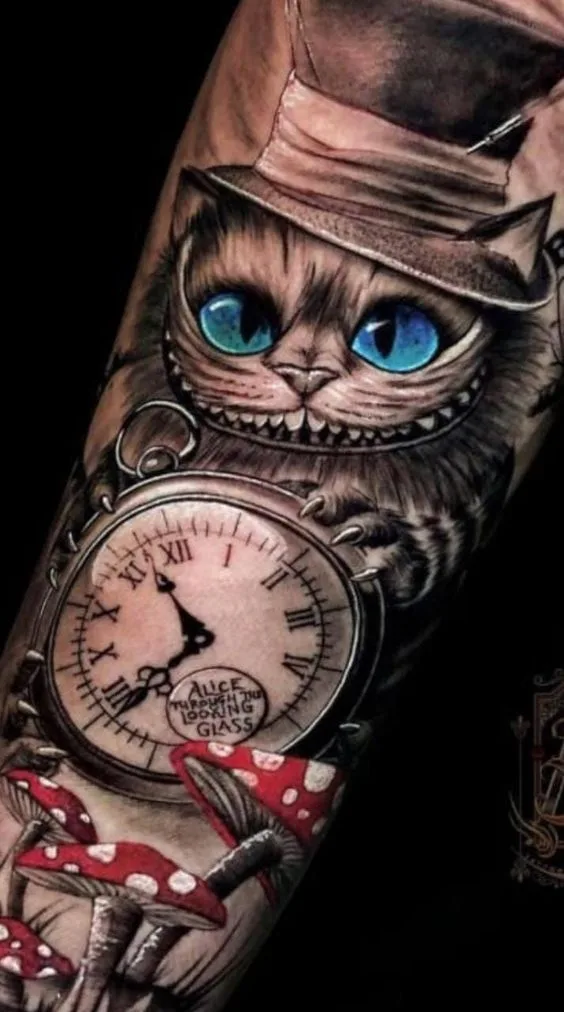 Symbolism of the Cheshire Cat in Tattoos