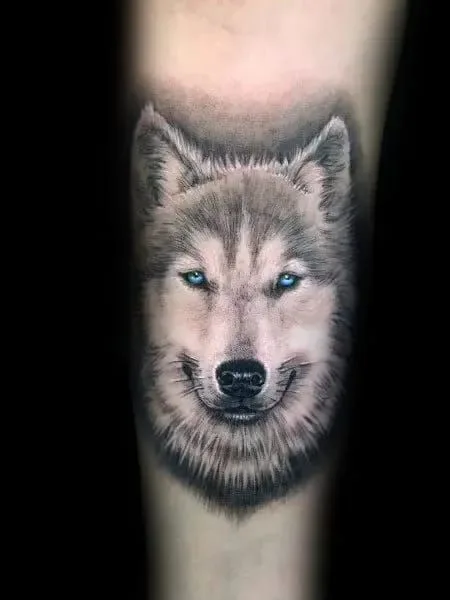 Beautiful Husky Outline Tattoos