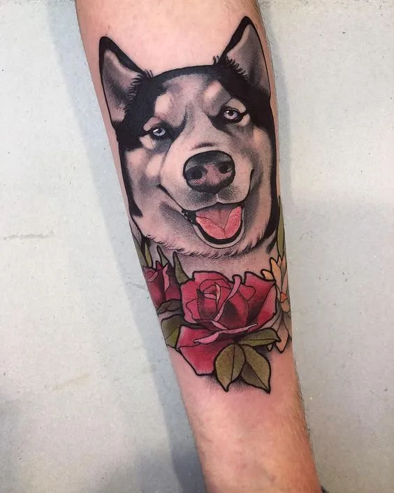 Unique Siberian Husky Tattoo Designs